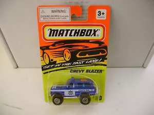 1993 MATCHBOX SUPERFAST MB 50 CHEVY BLAZER STATE POLICE CAR DIAL 911 BLU WINDOWS - Bild 1 von 3