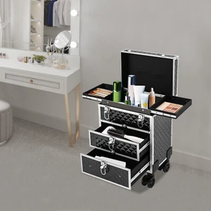 Astuccio professionale per trucco arrotolabile astuccio treno trolley cosmetico organizer cosmetici - Foto 1 di 23