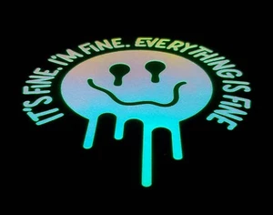 Glow In The Dark Vinyl Decals Medium Drippy Smiley Face Quotes Lit Studios New - Picture 1 of 21