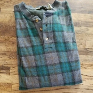Eddie Bauer Brushed Cotton Blue & Gray Plaid Pullover Shirt ~Men's XXL Soft Fall - Picture 1 of 12
