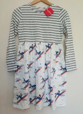 NWT Hanna Andersson GREY STRIPE RAINBOW UNICORN MIXIE DRESS 150 12 - Image 1 of 4