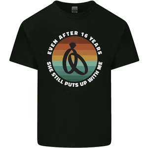 16 Jahr Hochzeitstag 16th Ehe Herren Baumwolle T-Shirt - Bild 1 von 103