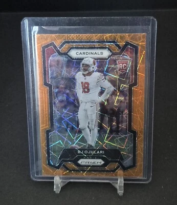 2023 Prizm Football Orange Lazer   # 301 B J Ojulari Cardinals  - Image 1 of 2