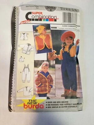 BURDA SEWING PATTERN NO. 3683 Unisex SUPER COMBINATION SIZES 18-mo.-6 - Image 1 of 2