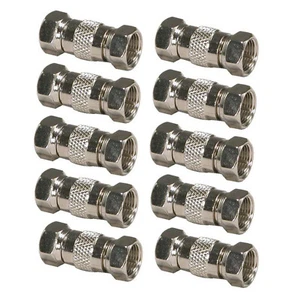 Acoplador en línea de cable coaxial macho doble tipo F de 10 piezas - Imagen 1 de 1