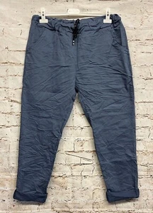ITALY Stretch Hose Jogpants Freizeit 44 46 48 Damen Übergrösse Neu blau 2 - Bild 1 von 3