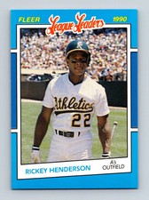 1990 Fleer League Leaders #18 Rickey Henderson