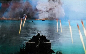 Postal de la campaña de la Segunda Guerra Mundial de la Segunda Guerra Mundial de Rockets libra Japón - Imagen 1 de 2