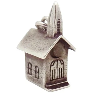 Charm vintage argento sterling Walter Lampl Chiesa La preghiera del Signore anni '30 - Foto 1 di 9