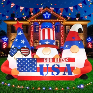 Memorial Day 4Th of July Inflatables Outdoor Decorations 6FT Long Patriotic Yard - Picture 1 of 12