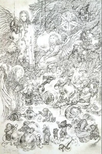 Sulamith Wulfing 1978 CHRISTMAS TREE ANGEL ORNAMENTS DWARFS BELLS Matted Print - Picture 1 of 12