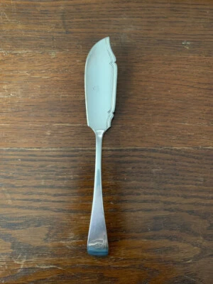 COLTELLO DA PESCE ARGENTO-XIX SECOLO-con bandiere - Immagine 1 di 3