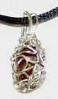 EXQUISITE HAND-CRAFTED SILVER-WIRE-WRAPPED TANZANIAN ZIRCON PENDANT  - 1 inch
