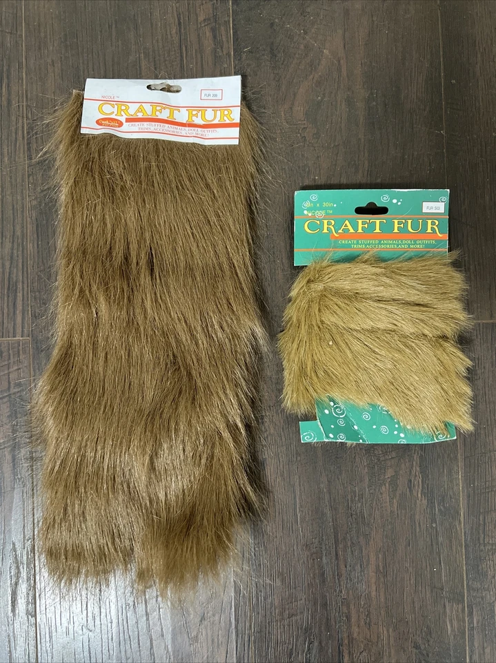 Craft Fur Lot Of 2 Fur 209 Size 9” X 12” & Fur 503 Size 2” X 30” NEW! - Image 1 of 3
