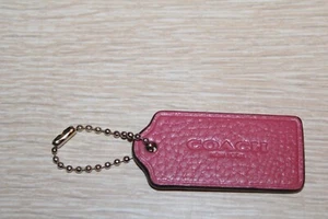COACH Vintage Style Pink Pebbled Leather Replacement Purse Hang Tag Charm USA - Picture 1 of 3