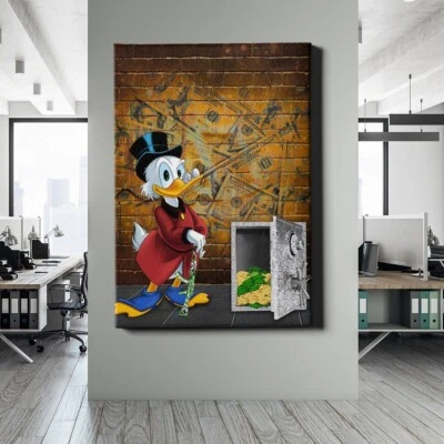 ✅WANDBILD LEINWAND, ACRYLGLAS DAGOBERT DUCK GELD SAFE MONEY WANDBILD PREMIUM - Bild 1 von 4