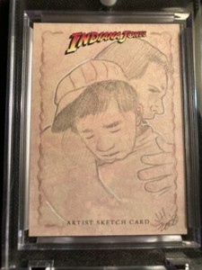 INDIANA JONES HERITAGE KE HUY QUAN HARRISON FORD HUG!!! SKETCH CARD INGRID HARDY