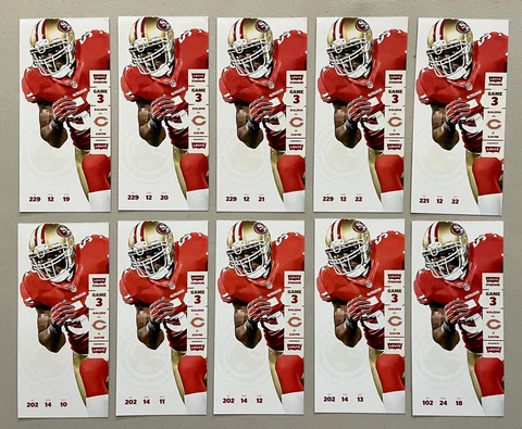LOT of 10 - LEVI STADIUM DEBUT SAN FRANCISCO 49ERS FULL FOOTBALL TICKETS v BEARS Cover
