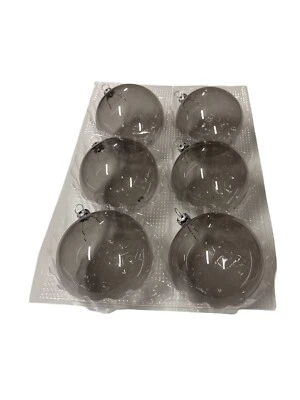 THÜRINGER GLASDESIGN 6 Kugeln Christbaumschmuck aus Glas Grau - Bild 1 von 3