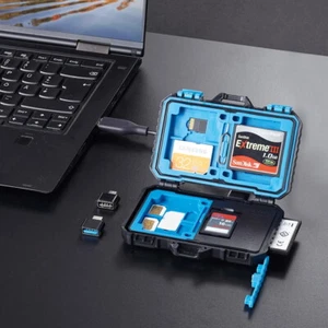 Nemotech Speicherkarten Schutz Box Hülle Etui Tasche Case SD mit USB Cardreader - Bild 1 von 7