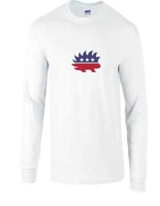 T-Shirt Libertarian Political Party Stachelschwein Logo Langarm weiß - Bild 1 von 3