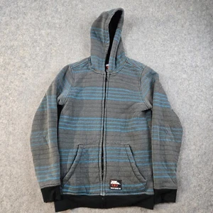 Vintage No Fear Full Zip Up Sherpa Lined Blue/Gray Hoodie Youth XL Skater Y2K - Picture 1 of 8