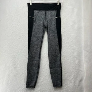 Athleta Girl Leggings Girl's XL/14 Black Gray Color block Skinny Stretch Pull On - Picture 1 of 11
