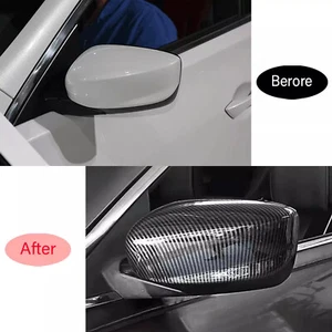 For Acura ILX 13-24 Carbon Fiber Exterior Horn Rear View Mirror Cover Trim 2pcqc - Picture 1 of 6