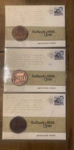 PNC Australia 2015 Gallipoli WW1 Centenary Medallion  X 3 Consecutive Numbers - Picture 1 of 4