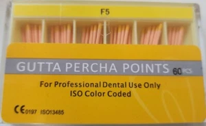 F5 Guttaperca Puntine HTM Scatola Di 60 Radice Dentale Canal - Foto 1 di 1