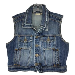 Vintage 1990's Y2K Cato Sz M Cropped Denim Vest Full House Friends Saved By Bell - Picture 1 of 11