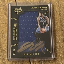 Jahlil Okafor 2015-16 Panini Black Gold Ink Sizeable Sig Jumbo Jersey RC Auto/99