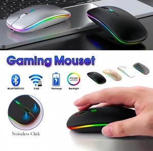 2.4GHz Wireless Optical Mouse USB Rechargeable RGB Bluetooth Mice For PC Laptop - Bild 1 von 22