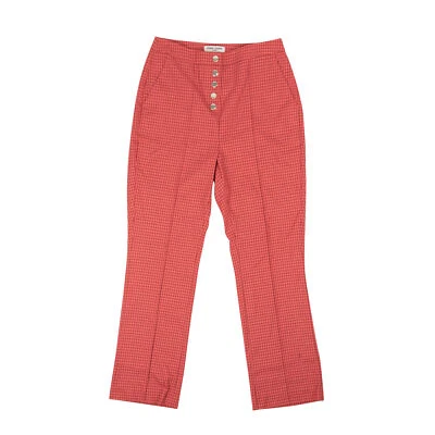 NWT OPENING CEREMONY Rust Red Polyester Snap Front Gingham Pants Size 2/38 $320 - Image 1 of 4