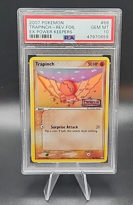 PSA 10 Gem Mint 2007 Pokemon Ex Power Keepers Trapinch 68/108 Reverse Holo Foil - Image 1 of 2