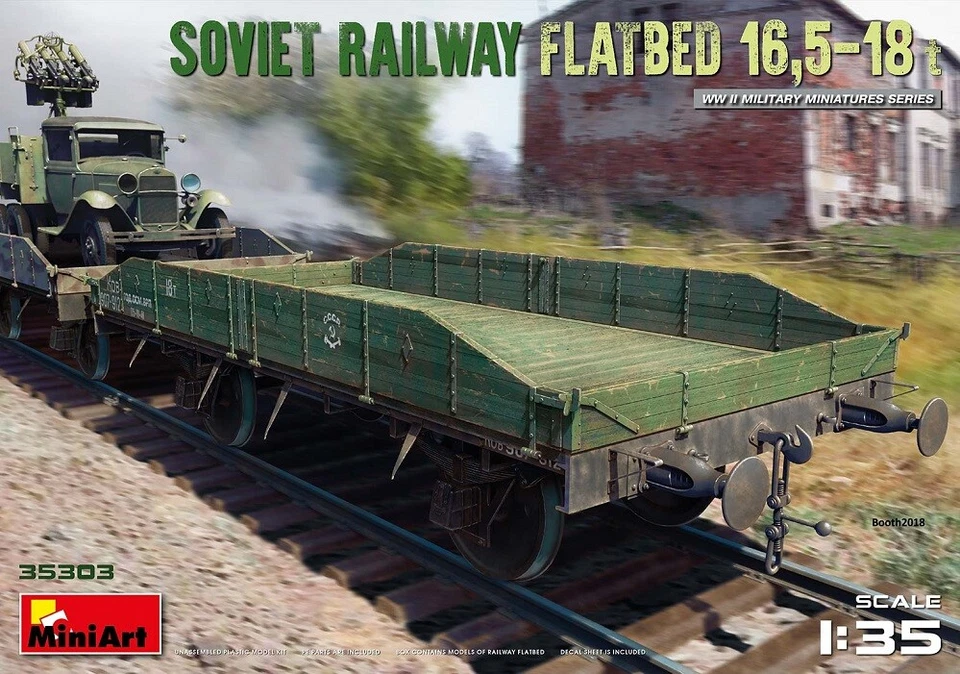 Miniart - 1/35 Soviet Railway Flatbed 16 5-18 T