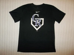 MINT! Black Colorado Rockies NIKE Authentic MLB Baseball T-Shirt MENS L Large - Picture 1 of 6