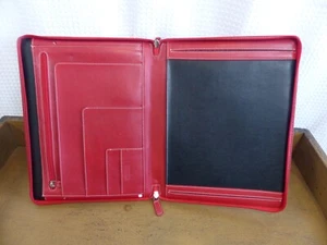 Levenger Red Leather Desk Business Card Holder / Portfolio Cover 12.5 x 11 x 1” - Picture 1 of 22
