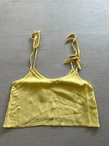 Cotton On Tank Top Womens XS Yellow Camisole Scoop Neck Spaghetti Strap Pullover - Picture 1 of 11