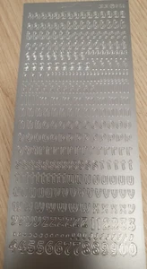 Stickerbogen - "Buchstaben + Zahlen " - Silber matt - Neu - Bild 1 von 2
