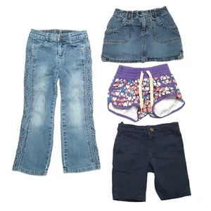 Old Navy Shorts Girls 5 Blue Purple Skort Duck Head Jeans Stretch Lot of 4 - Picture 1 of 19