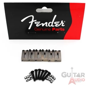 Genuine Fender American Standard Satin Chrome Strat/Tele OFFSET Bridge Saddles - Picture 1 of 3