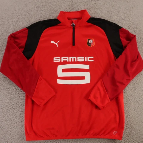 Stade Rennais Sweater Mens 2XL XXL Red Puma Soccer Football Sweatshirt Samsic Cover