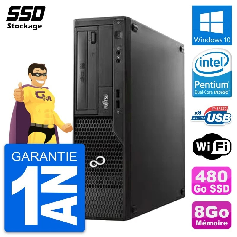 PC Fujitsu Esprimo E510 DT Intel Pentium G2020 RAM 8GB SSD 480GB Windows 10 Wifi - Imagen 1 de 4