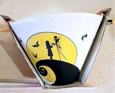 Disney Pesadilla Antes de Navidad Jack Sally Luna Amarillo Halloween Ramen Bowl Foto 1 de 2