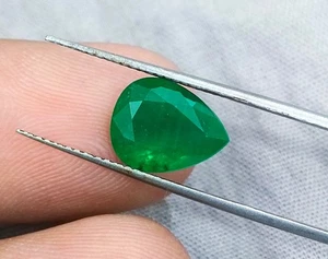 GSI Certified 3.51ct Deep Pure Green Zambian Emerald, Natural Loose Emerald - Picture 1 of 7
