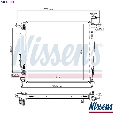 RADIATOR ENGINE COOLING 666223 FOR KIA SORENTO/III/PRIME/SUV SORENTO/SORENTO - Image 1 of 4