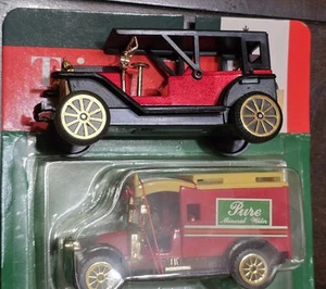 Pair 4" Collector's Set of Classic Trucks Plastic Hangable Tree Ornaments Car - Picture 1 of 11