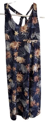Patagonia Magnolia Spring Floral Dress Women XS Twist Back Blue Tropical Hawaii - Image 1 of 4