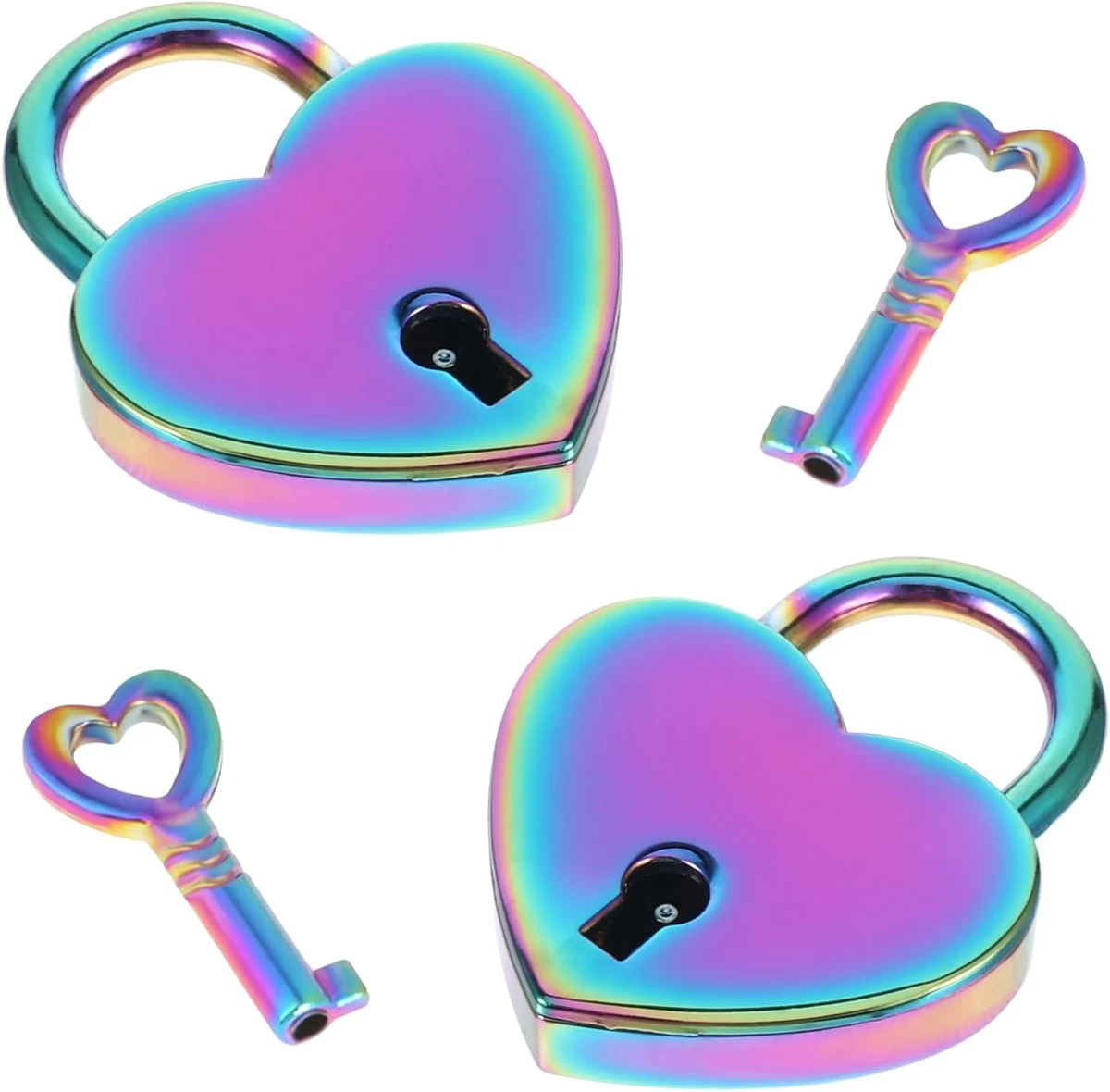 4 Pcs Heart Shaped Combination Padlocks - Small Metal Code Locks For Diaries & Jewelry
